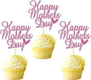 24Pcs Happy Mothers Day Cupcake Toppers Mom Cupcake Picks Love Mum Cake Decorati - Picture 1 of 7