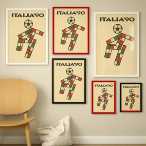 Nostalgic Italia '90 World Cup Poster – Mascot Retro Print | Football Wall Art - Picture 1 of 3
