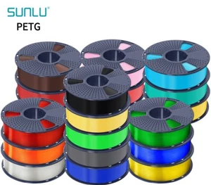Filament d'imprimante 3D SUNLU PETG 1,75 mm PETG 1 KG/rouleau +/-0,02 mm multicolore sans nœud - Photo 1/228
