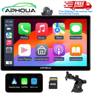 Aphqua 2.5K Dash Cam 9Inch Bluetooth Stereo Wireless Apple Carplay Android Auto - Picture 1 of 8