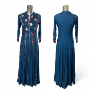 Maxi Vestido Boho Bordado Mujer 38 Folk Artístico Ecléctico Étnico Indie Nómada - Imagen 1 de 10