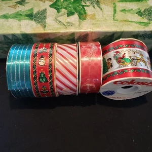 VTG Celosa Christmas Ribbon 5 Rolls NOS Janel S.A. de CV made in Mexico - Picture 1 of 7