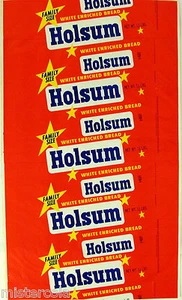 Vintage bread wrapper HOLSUM FAMILY SIZE with stars Chicago ILL new old stock - Picture 1 of 2
