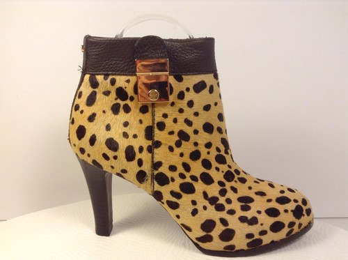 $450 Tory Burch Womens Calf Hair Leather Skin Ankle Boots 5.5 M