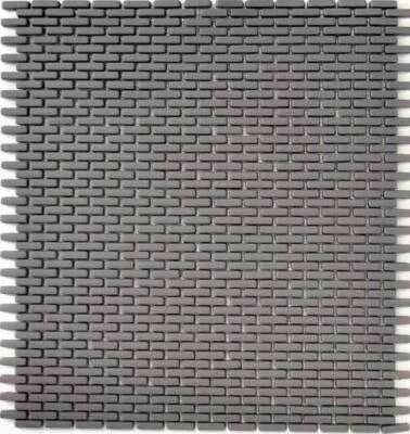 Mosaïque Recyclé Verre Brick Splash Wc Gris-Marron 140-B25G_F 10Matten - Photo 1/4