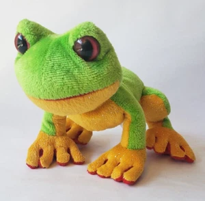 Ganz Webkinz Plush Tree Frog Neon Lime Green Yellow w/ Code HS109 - Picture 1 of 5
