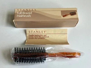 Vintage Stanhome Stanley Vollrunde Haarbürste #4012 NEU Neu im Karton Braun Schildpatt - Bild 1 von 5