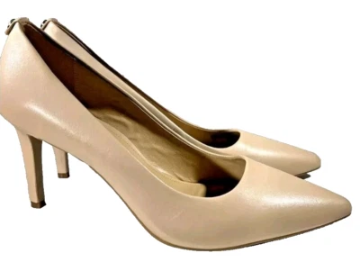 Michael Kors Dorothy Pointed Toe Stiletto Leather Pumps Beige Padded 7.5M/ 8.5M - Image 1 of 4