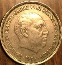1957 SPAIN 25 PESETAS COIN