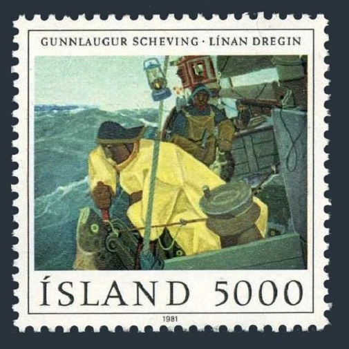 Iceland 548, MNH. Michel 572. Hauling the Line by Gunnlaugur Scheving, 1981. - Image 1 of 1