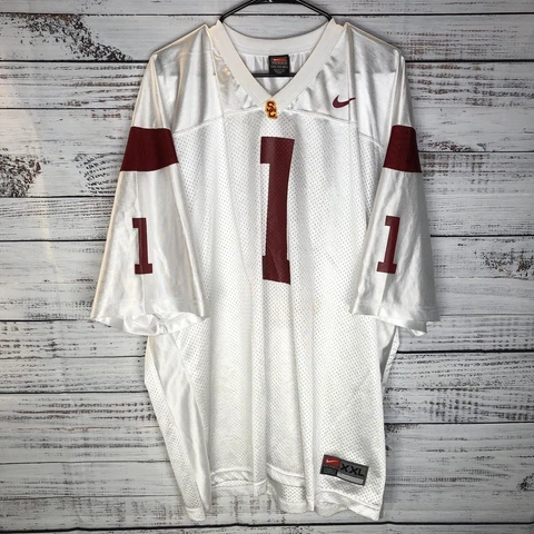 Vintage Nike USC Trojans Mike Williams #1 NCAA Football Jersey White Men’s 2XL Cover