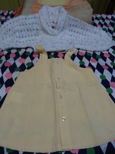 LOt==3mois robe fillette et gilet tricoté main - Imagen 1 de 24