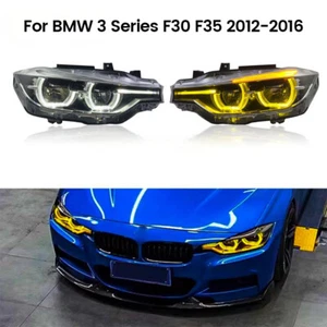 Upgrade Frontscheinwerfer Set für BMW 3er F30 F31 LED Look Angel Eyes weiß+gelb - Bild 1 von 17