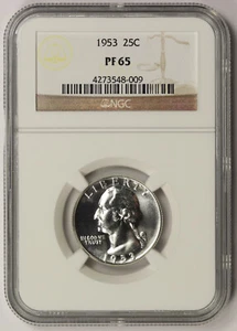 1953 Washington Quarter Silver 25C Proof PF 65 NGC - Picture 1 of 4