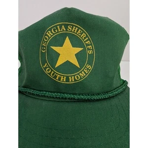 Georgia Sheriffs Youth Homes Men Green Wide Brim Mesh Back Snapback Cap Hat - Picture 1 of 8