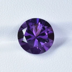 4.39 ct TOP LUSTROUS PURPLE BLUE / NATURAL AMETHYST - 11 mm Round Gems Video !! - Picture 1 of 2
