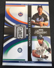 RICKEY HENDERSON Mariners Mets 2005 Playoff Prestige Changing Striples MLB HOF