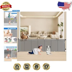 Extra breites 120" einziehbares Sicherheitstor für Babys und Haustiere - robustes PVC-Design - Bild 1 von 9