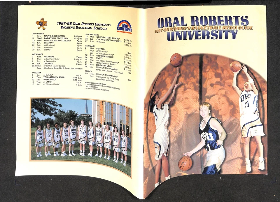 1997-98 ORAL ROBERTS UNIVERSITY WOMEN'S BASKETBALL MEDIA GUIDE, NEAR MINT - Image 1 of 1