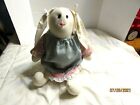 Vintage Handmade Stuffed Rabbit Country Bunny Doll Plush Farmhouse Primitive