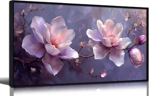 Framed Wall Art for Living Room Light Pink and Purple Flower Botanical Wall A... - Picture 1 of 7