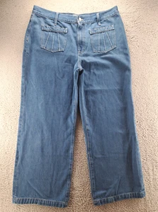 Madewell The Perfect Vintage Wide Leg Jeans Women 33 Blue Front Pockets 38x28 - Picture 1 of 13