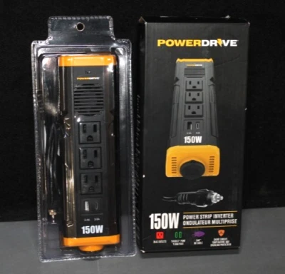 150W Car Power Inverter - DC 12V to AC 110V w/ 3 Outlets & Dual USB Ports! - Image 1 of 4