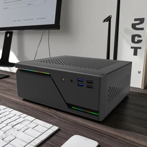 Mini ITX PC Case SFF Desktop HTPC ARGB Computer Case fit Flex Power Supply - Picture 1 of 11
