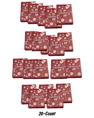 PACK 20 CVS Feliz Día de San Valentín Bolsas de Papel Diseño Estampado Floral Rojo Foto 1 de 4