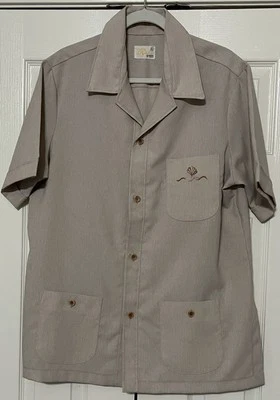 Vintage D'GALA FLORIDA Embroidered Button Up Shirt Mens XL Beige Style 2735 - Image 1 of 4