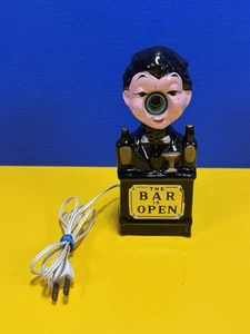 Vintage THE BAR IS OPEN Barkeeper rote Nase Lampe ~ Japan - Bild 1 von 9