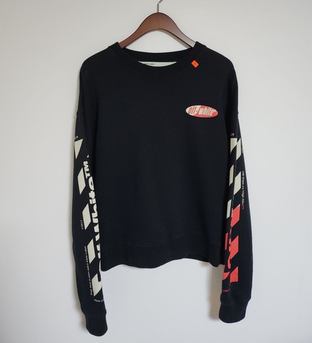 OFF WHITE Felpa uomo Off White nera freccia spaccata a204052 131411731