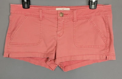 Pantalones Cortos Hollister Para Mujer 5 Rosa Elástico Algodón Informal Botón Bolsillo Verano Logo Foto 1 de 4