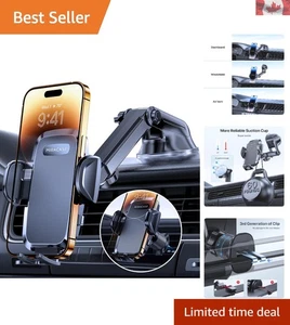 Support Téléphone Voiture Universel avec Bras Rotatif 360° - Solution de Conduite Mains Libres - Photo 1 sur 8