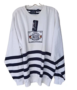 Vintage Gant Rough Weather Outdoor Sweatshirt Herren Gr. XL weiß/schwarz - Bild 1 von 8