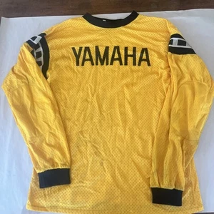 Vintage 70s 80s Yamaha Moto X BMX Yellow Spellout Jersey LS Sz S Valley Cycle LV - Picture 1 of 16