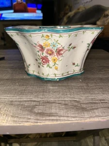 Atelier des Fontaines Moustiers Wall Pocket Flower  Signed Antique Faience Flaws - Picture 1 of 11