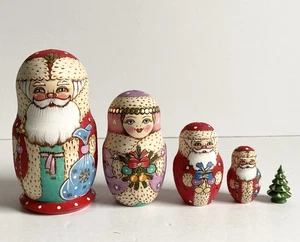 MUÑECAS ANIDACIÓN NAVIDAD MADERA CEPRUEB NOCAG MATRIOSKA RUSA DE COLECCIÓN *SANTA* - Imagen 1 de 12