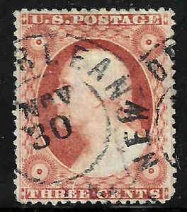 Sc #26 Superb Margins Dbl New Orleans Cancel 3 Cent Washington 1857-61 US 82B32 - Picture 1 of 2