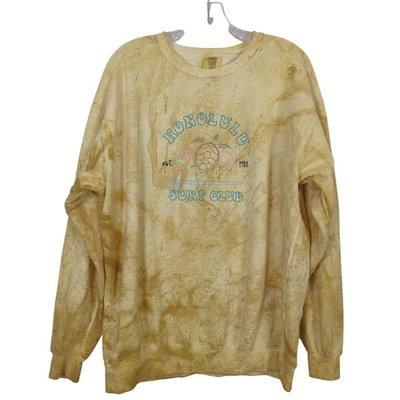 Comfort Colors Sweatshirt L Honolulu Surf Club Retro Tie Dye Turtle Graphic - Image 1 of 4