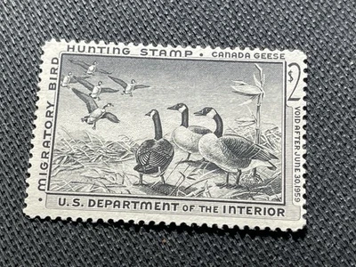 US 1958 Federal Duck Stamp Scott RW25 Canada Geese Very Fine Mint No Gum - Image 1 of 2