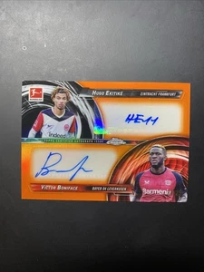 2024-25 Topps Chrome Bundesliga Soccer Ekitike/Boniface Dual Auto Orange 21/25 - Picture 1 of 4