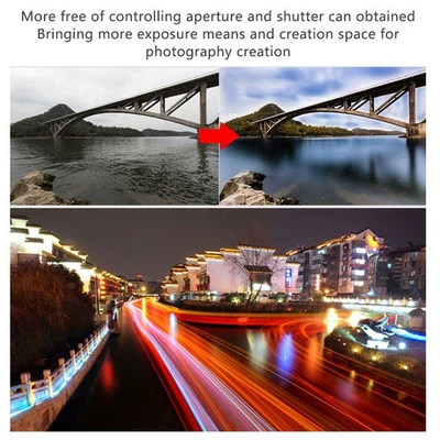 FOTGA 40.5MM Neutral Density Lens ND Filter ND2‑400 Adjustable For SLR Mirror UK - Image 1 of 4