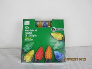 Home Accents Holiday 50ct C9 LED  Multicolored Faceted Steady Lit Lights - Picture 1 of 10