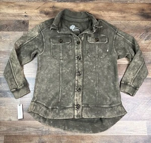 ANTHROPOLOGIE PILCRO Camisa Relajada Envejecida Chaqueta Verde Musgo Talla XXS Nueva con Etiquetas - Imagen 1 de 20