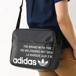 Adidas Originals Unisex Messenger Bag Black Trefoil Logo Laptop Airliner Retro - Picture 1 of 5