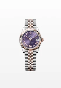 Ladies Steel & Rose Gold Rolex Datejust 31 278271 Aubergine Diamond Roman Dial - Picture 1 of 2