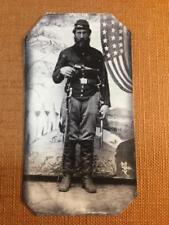 soldier with Burnside carbine, a Whitney or Remington revolver tintype C1229RP