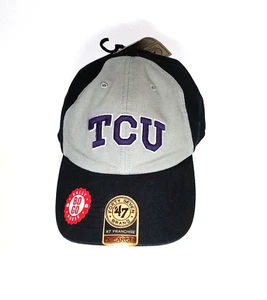 TCU Horned Frogs Hat Cap Black & Grey w/ Purple Embordered Letters - Large Size - Picture 1 of 6