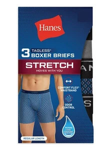 Paquete de 3 calzoncillos boxer elásticos sin etiquetas Hanes para hombre (talla pequeña) NUEVOS CON ETIQUETAS - Imagen 1 de 4